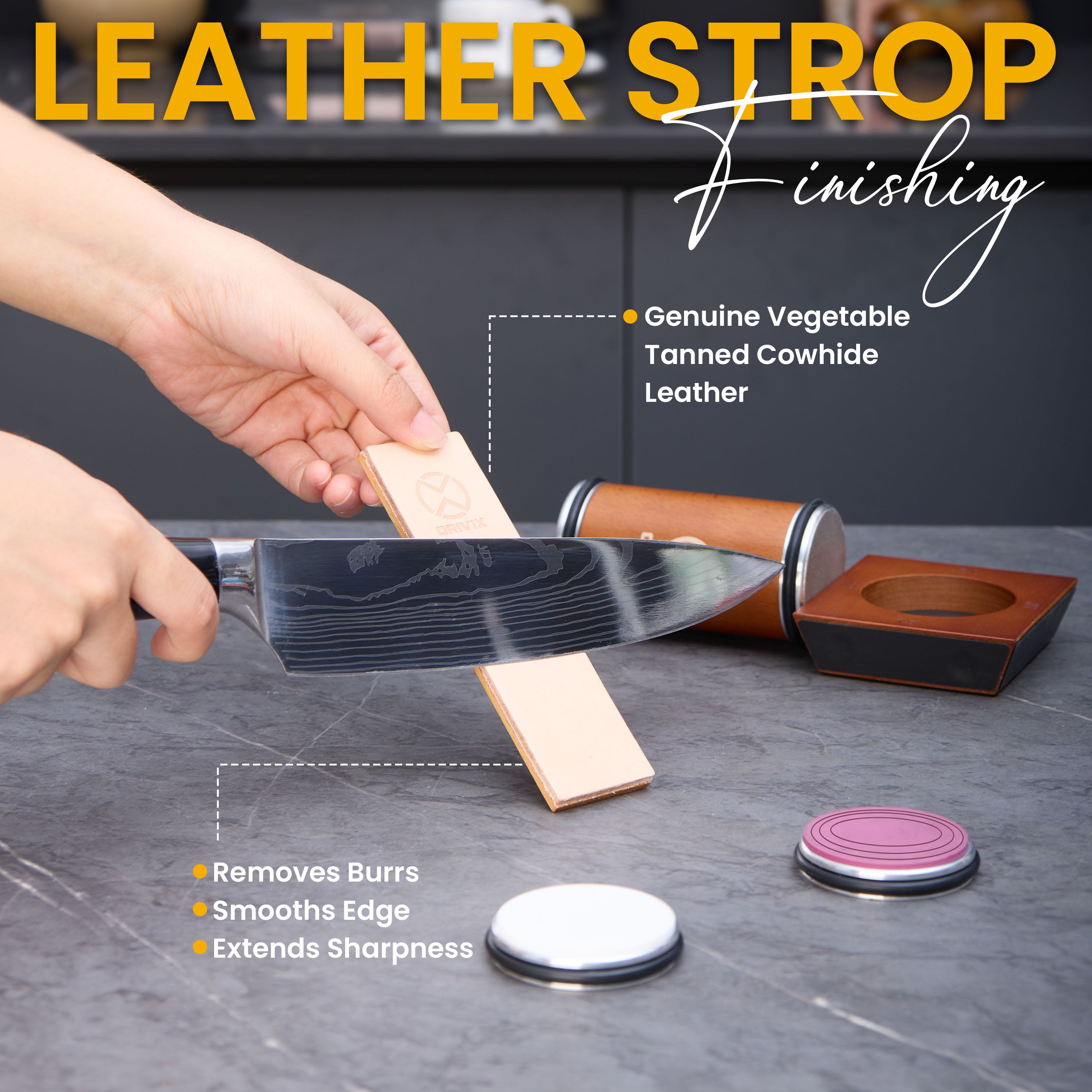 Rolling Knife Sharpener Kit with Magnetic 4-Angle Base