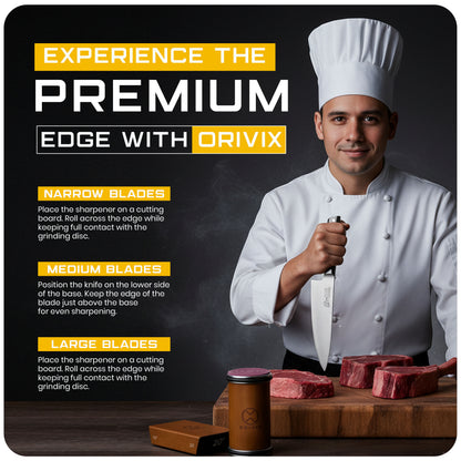 Rolling Knife Sharpener Kit with Magnetic 2-Angle Base