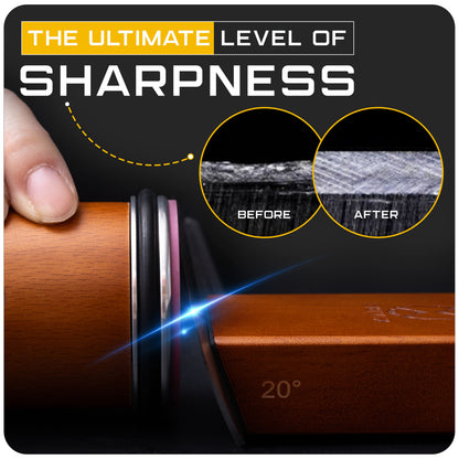 Rolling Knife Sharpener Kit with Magnetic 2-Angle Base
