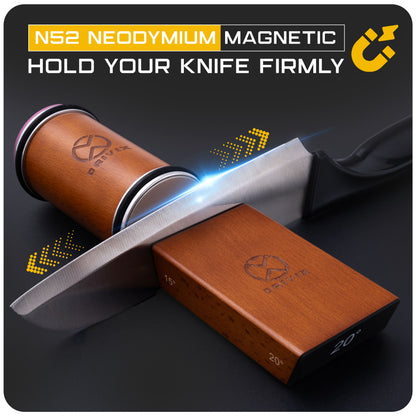 Rolling Knife Sharpener Kit with Magnetic 2-Angle Base