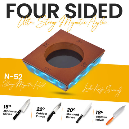 Rolling Knife Sharpener Kit with Magnetic 4-Angle Base