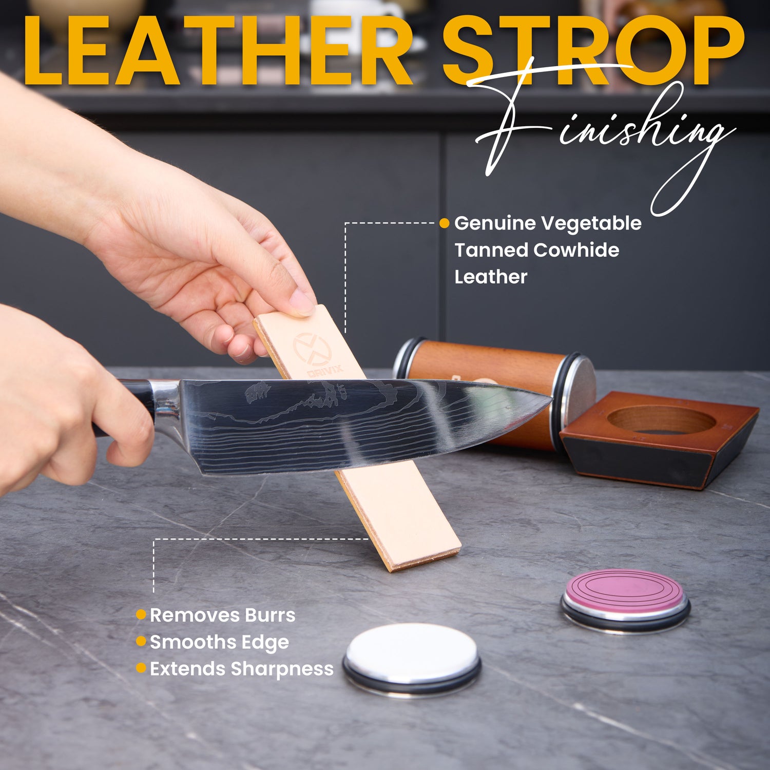 Rolling Knife Sharpener Kit with Magnetic 4-Angle Base