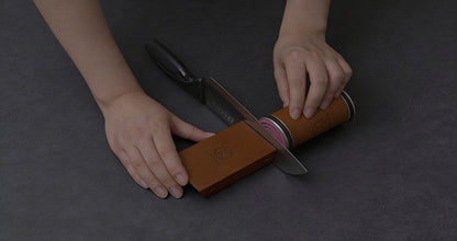 Rolling Knife Sharpener Kit with Magnetic 2-Angle Base