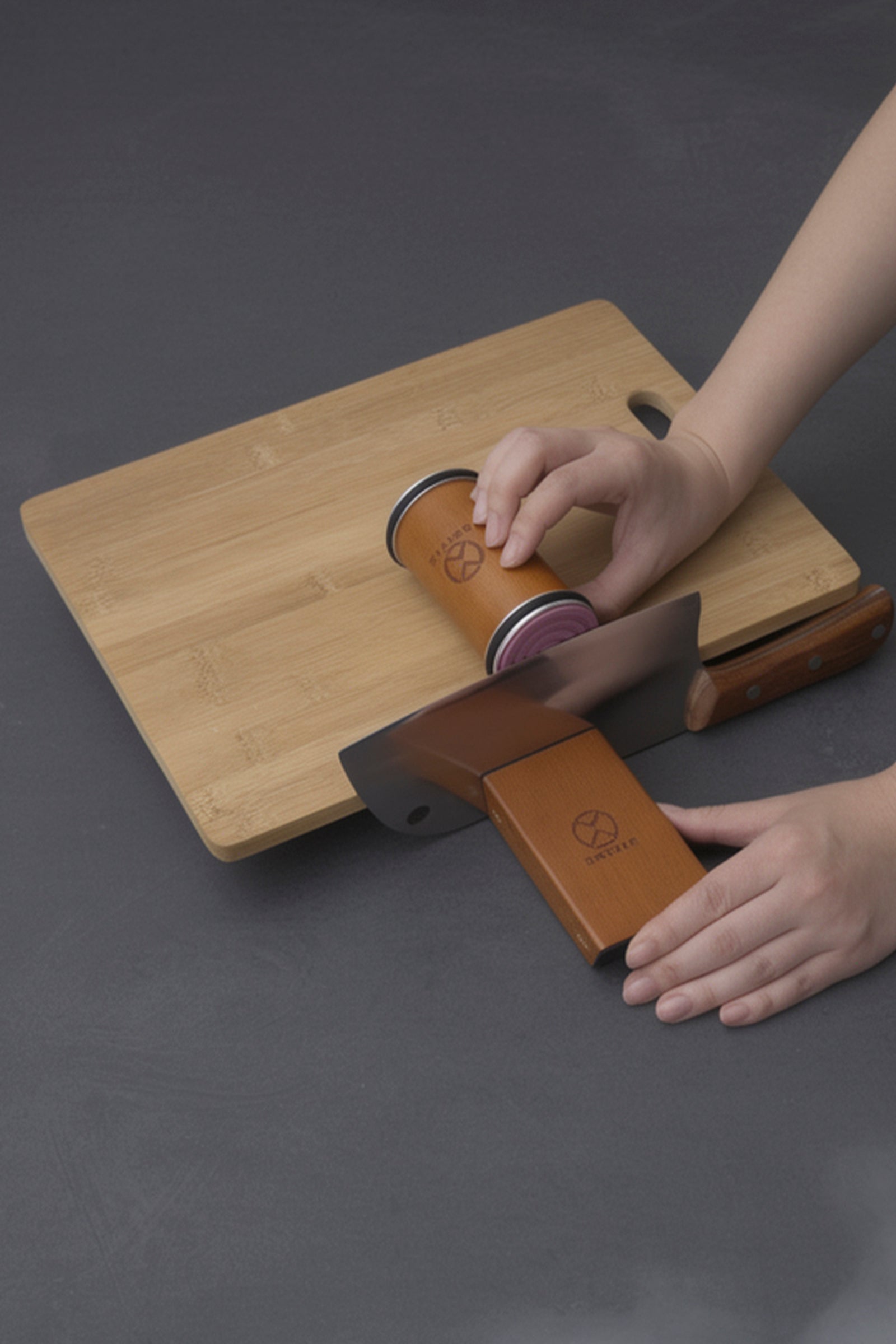 Rolling Knife Sharpener Kit with Magnetic 2-Angle Base